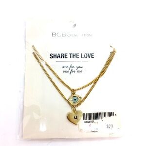3/$30 BCBG GENERATION EVIL EYE + HEART SHARE THE LOVE NECKLACE SET NWT